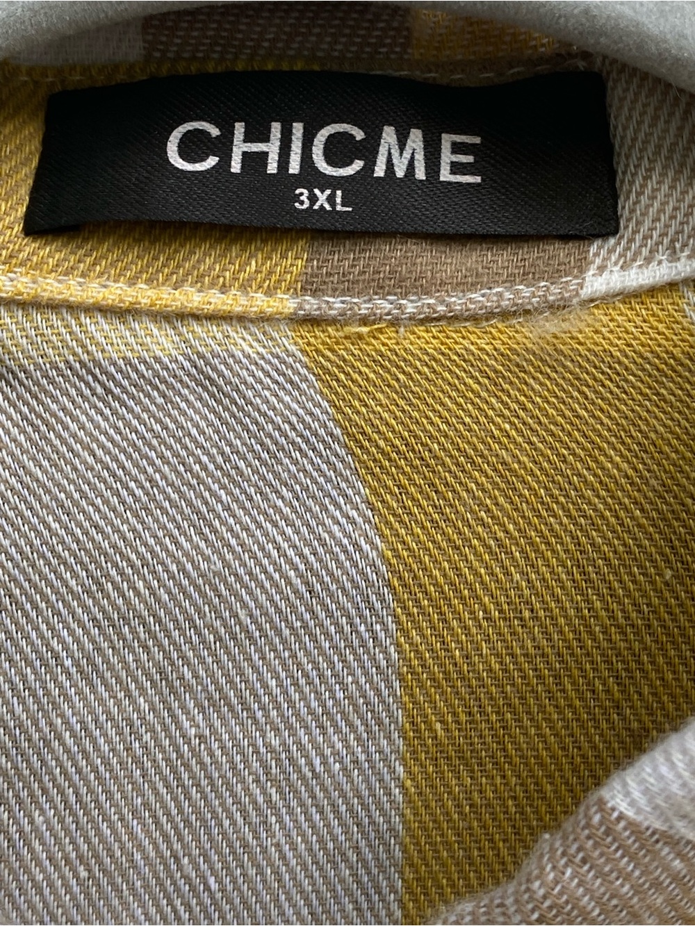 Chicme Yellow Plaid Flannel Button Down Shirt Womens Plus Size 3XL NWOT New - Picture 5 of 7